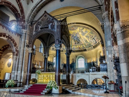 Altar in Basilica of Sant Ambrogio, Milan, Lombardy, Italy