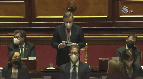 Mario Draghi “in” diretta dal Senato “Trasmesso in streaming dal vivo 2 ore&nbsp;fa”