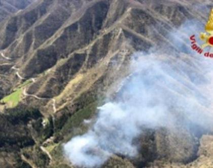 Vasto rogo in un bosco nel Forlivese, Vigili del fuoco impegnati da otto&nbsp;ore