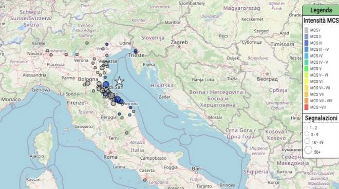 Terremoto oggi nel Mare Adriatico, scossa sentita in&nbsp;Romagna